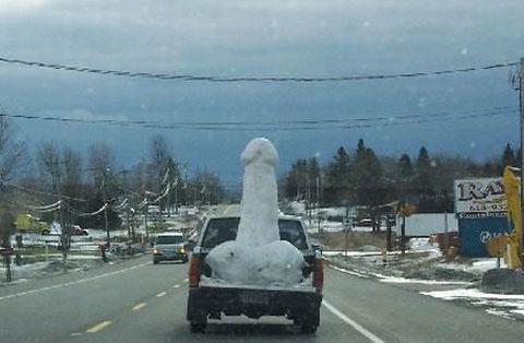 Snow Dick In A  Truck