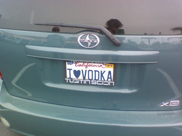 I heart vodka license plate