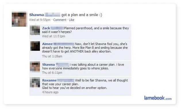 Facebook LameBook Planned ParentHood