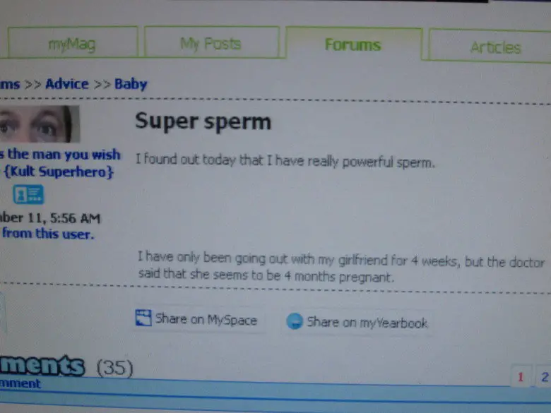 I have Super Sperm Pregnant 4 months