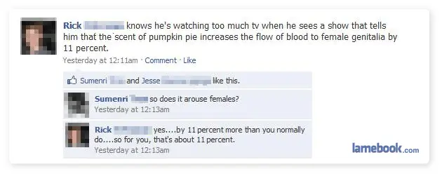 Facebook Pumpkin Pie Females 11 Percent