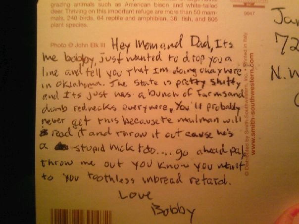Dear Mr Postman Redneck Postcard