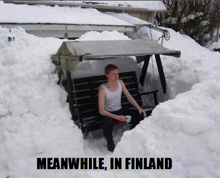 Meanwhile, In Finland snow