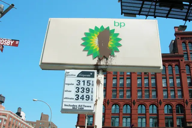BP Sign Slimed