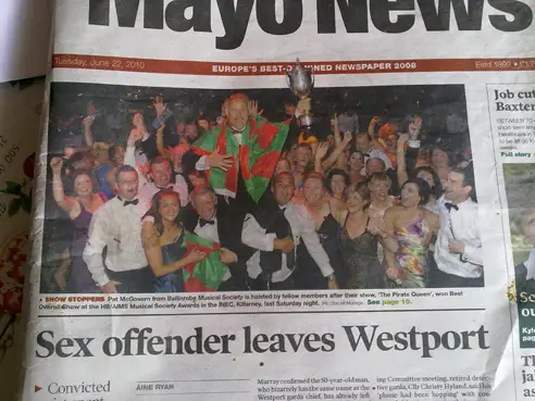 Sex Offender Leaves Westpole News Paper Trophy