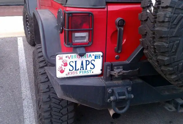 License Plate Virginia Slaps Kids First