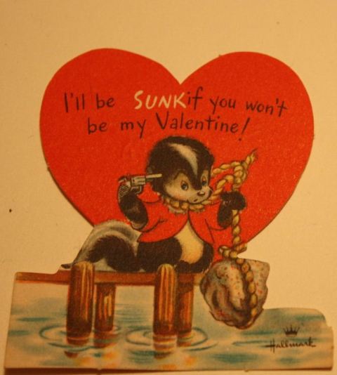 Hallmark Card Skunk Sunk Valentine