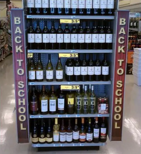 back to school supplies wine sign
