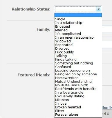 Facebook Update Relationship Status
