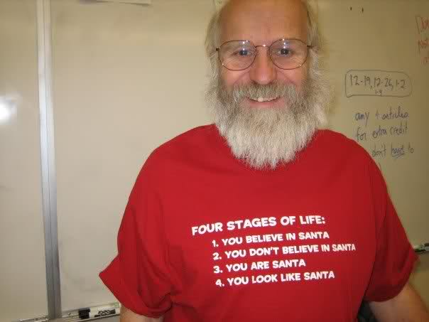 the 4 stages of life - santa tshirt