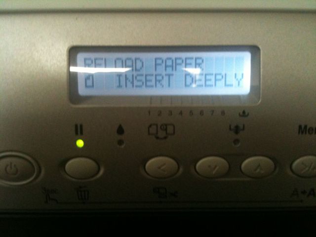 printer insert deeply