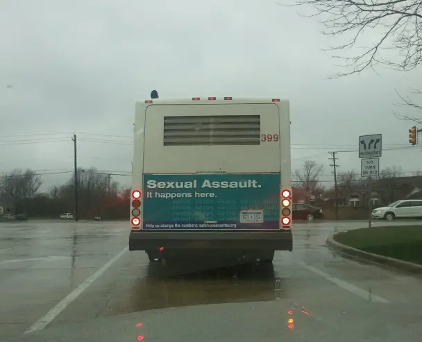 sexual assault happens here bus